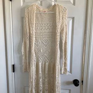 Crocheted Long Sleeve Coverup
